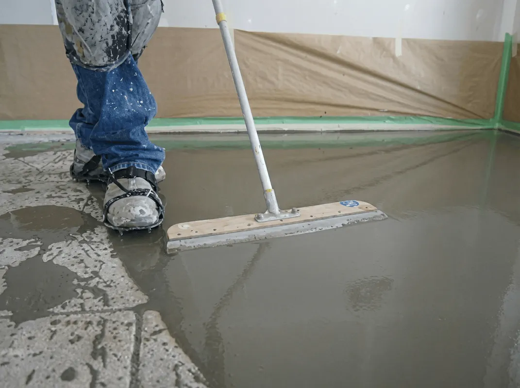 Uneven floor being professionally repaired in Overland Park, KS